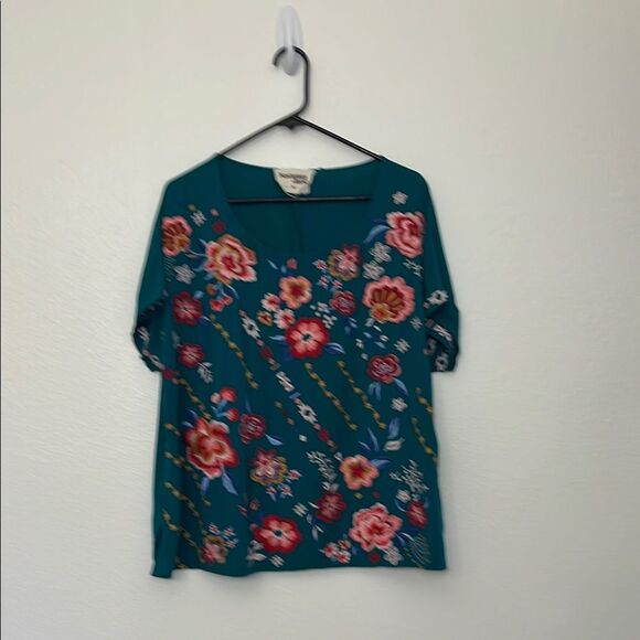Savanna Jane Floral EMBROIDERED DOLMAN SLEEVE TOP Sz 1X - Picture 2 of 9